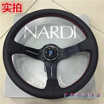 NARDI modified steering wheel leather red line 14-inch racing steering wheel Nardi universal steering wheel