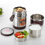 bình đựng cơm giữ nhiệt Thực phẩm cấp 304 ba lớp công suất lớn chân không cách nhiệt thùng nhiều lớp nồi cơm bằng thép không gỉ cách nhiệt hộp cơm trưa - Hộp cơm điện sưởi ấm hộp com lock and lock cắm điện