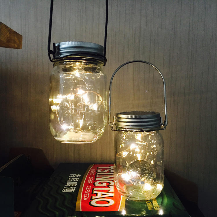 Solar glass hanging lamp Outdoor garden garden hanging lamp glass crafts coloured lights to save energy and environmental protection