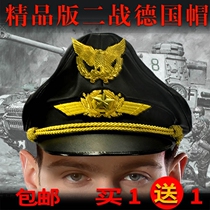 New German World War II big cap punk leather clothing big eaves along the hat bar KTV film performance cap