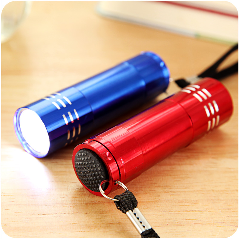 Outdoor Mini 9 Light Intense Light Flashlight Home Miniature Pocket-proof aluminium alloy 9LED flashlight