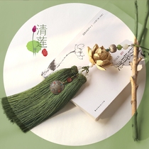 Qinglian) original new car hanging handmade carved boxwood Lotus Chinese style car accessories creative gifts