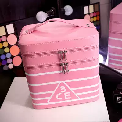 Korean double-layer cosmetic bag female portable large capacity 2021 new high-end storage box portable waterproof skin care product bag