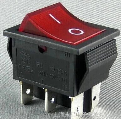 Ship Switch KCD2-22N-BR 25*3mm Black with Red Light 6 feet 2