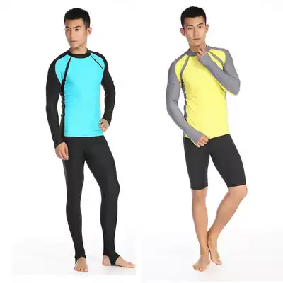 Big factory tail goods men's long-sleeved two-piece wetsuit Long-sleeved trousers suit Sunscreen snorkeling surfing jellyfish suit