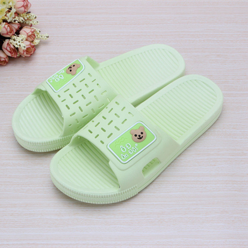 Vietnam imported candy color bear household slippers lady summer sweet flat and bathroom bath anti-slippers