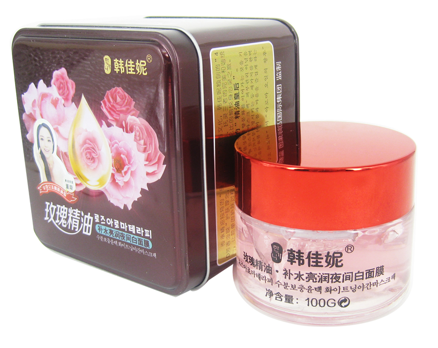 韩佳妮玫瑰精油补水亮润夜间免洗面膜100g补水保湿滋润免洗