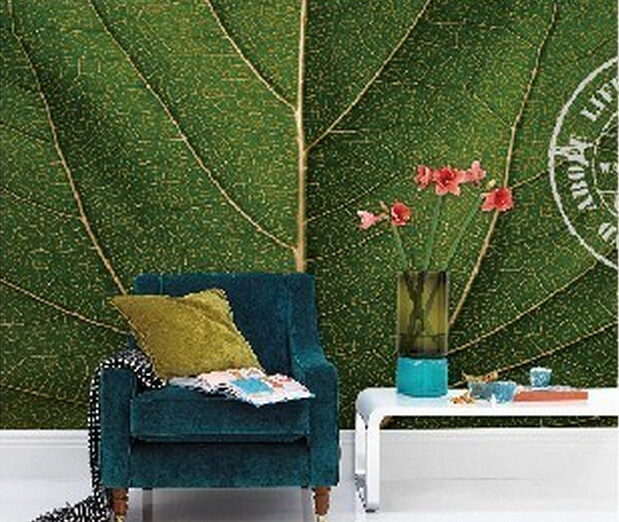 Sweden imported mural wallpaper green wallpaper TV background sofa background upscale atmospheric mural