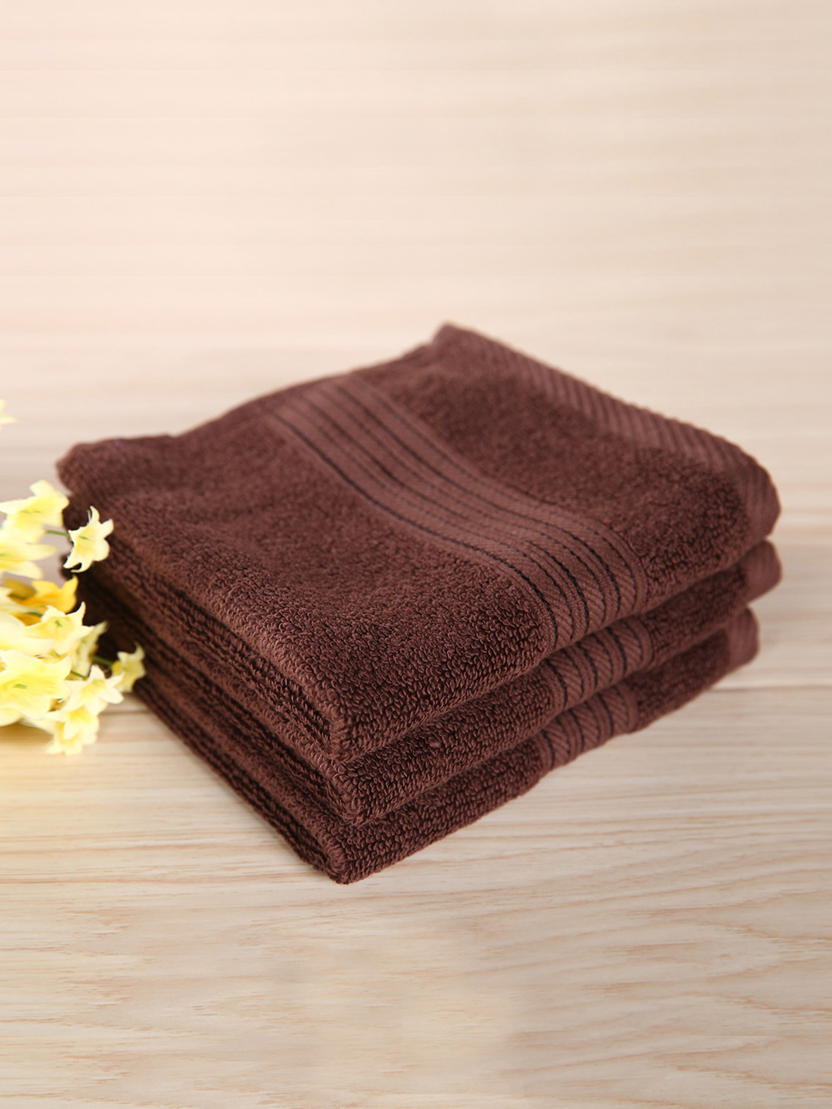 ROYAL VELVET|咖啡色加州阳光炫彩方巾(3条装)