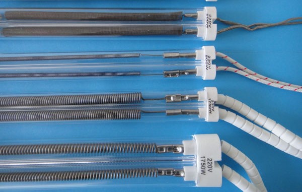 Double-hole quartz glass tube gold-plated electric heating tube