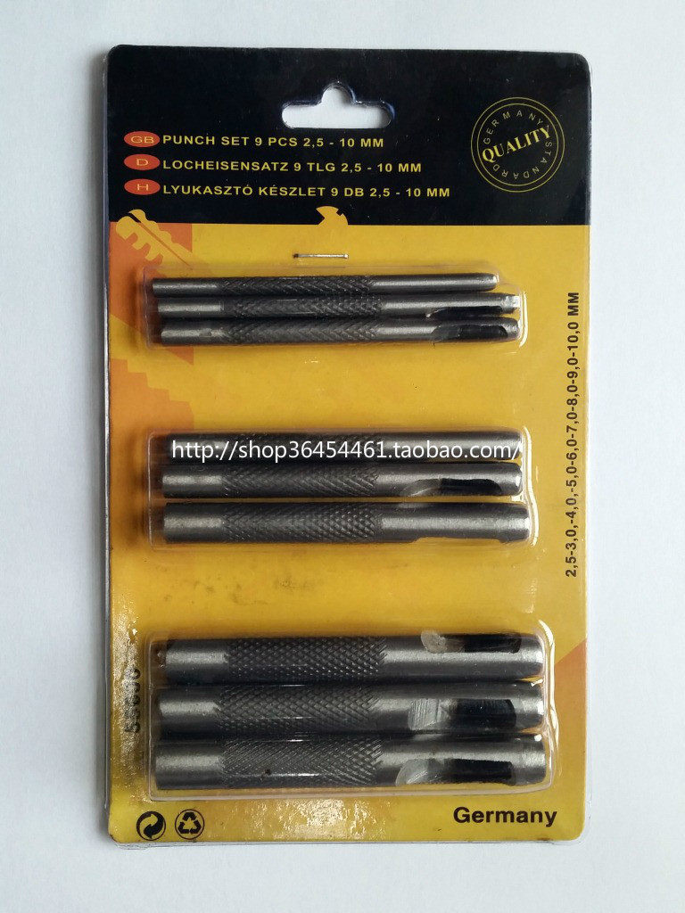 9 pieces of leather strap punching round punching hole punching hole instrumental punch in the eye and punching hollow punching
