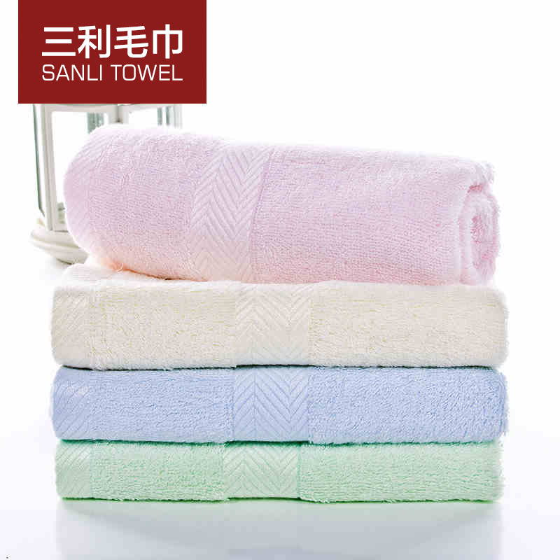 三利 竹纤维毛巾加厚柔软酒店洗脸巾情侣吸水干发巾成人纯色面巾