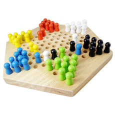 Китайские шашки 木质飞行跳棋幼儿童多人互动益智玩具木制六角棋亲子桌游亲子游戏