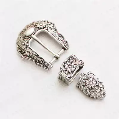 Imported gold-plated silver carved THREE-PIECE SET HEAD 38MM