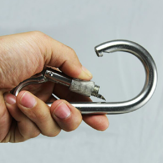 Special stainless steel 304 carabiner Pure steel with lock fast hanging climbing safety buckle Rope hanging spring buckle 6 8 10 14