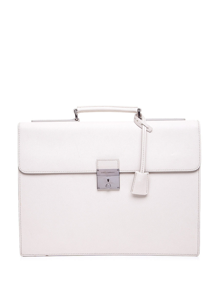 Dolce&Gabbana 白色锁扣饰手提公文包