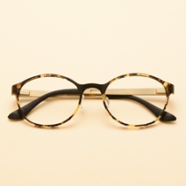 Korean ultra-light plastic steel glasses beautiful round frame face repair art school with myopia astigmatism flat light color color tide men and women