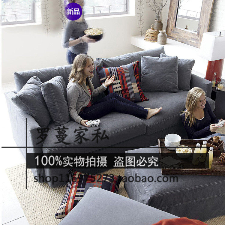 Export Foreign Trade Brief Eu Style style customizable fully-detached washout large terrace Number of single double trio cloth Hemp Cloth Sofa