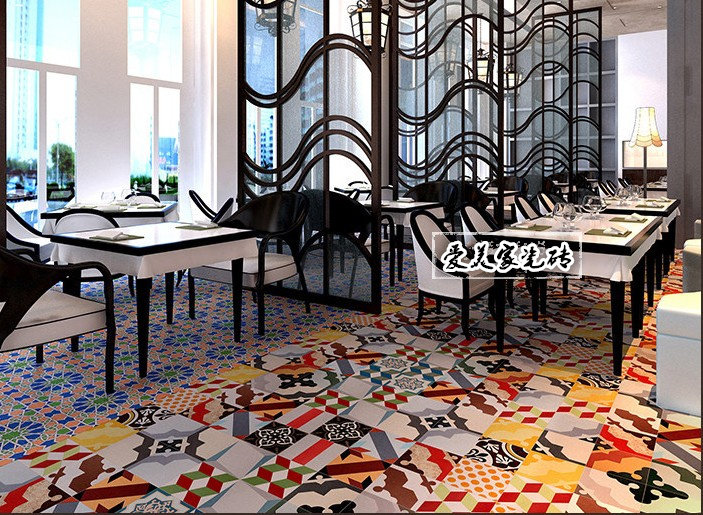 200*200mmSpain Mediterranean Europe-style retro geometry colored floral tiles staircase cement tiles