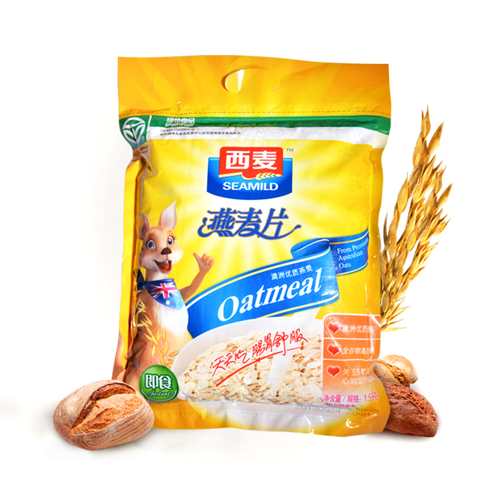 【天猫超市】西麦燕麦片 即食燕麦片家庭装1500g大包装分享装
