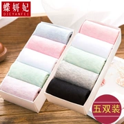 Vớ nữ vớ cotton màu rắn vớ nữ vớ trong ống màu đen Phiên bản Hàn Quốc của vớ thủy triều kẹo màu cô gái vớ vớ thuyền - Vớ bông