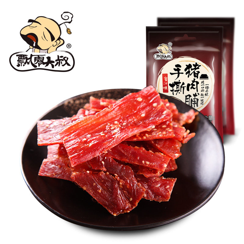 【天猫超市】飘零大叔 蜜汁烘烤猪肉脯 手撕自然片50g 休闲零食
