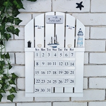 Special Mediterranean wooden calendar card creative removable listing perpetual calendar living room office wall decoration calendar