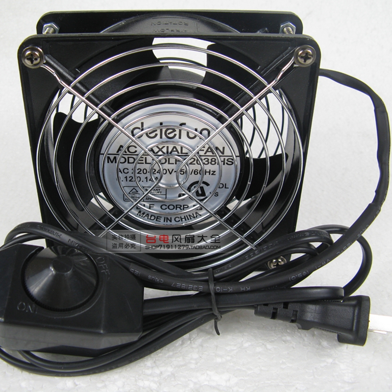 12CM 12CM 220V 12038 12038 temperature resistant with double mesh belt line with throttle switch KTV cabinet heat dissipation fan