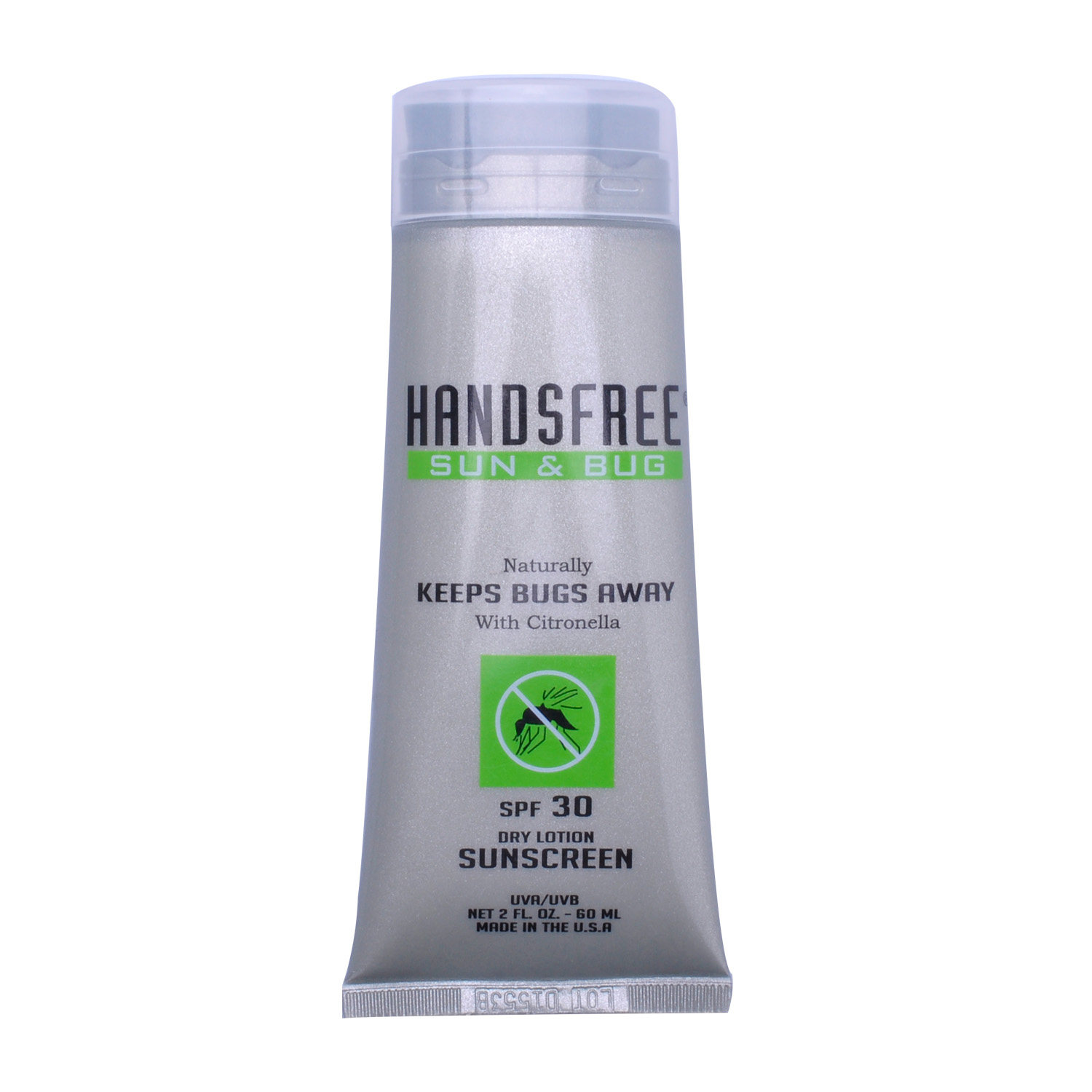 【美国原产】HANDSFREE户外运动防水防蚊太阳油/防晒霜60ML80003