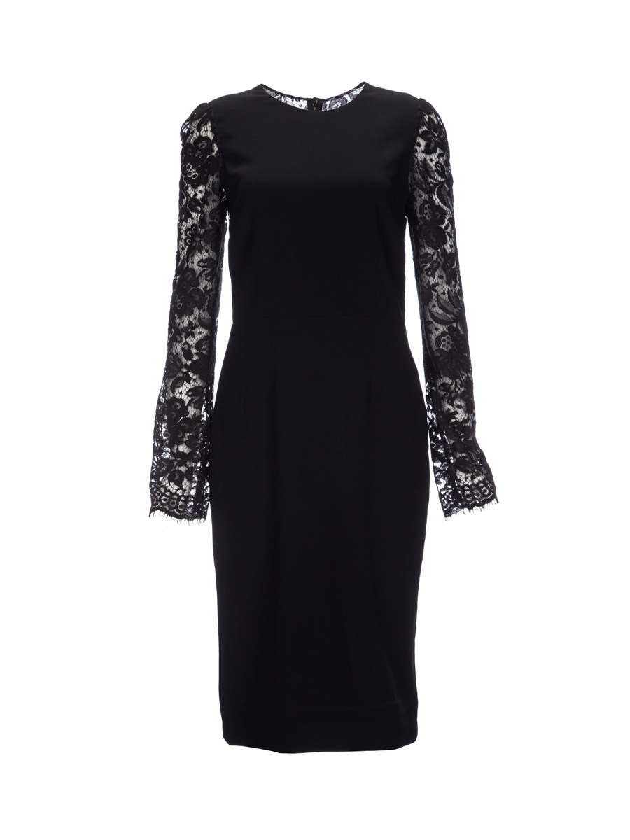 Dolce&Gabbana 黑色蕾丝拼接轻礼服