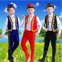 Children play out clothes for mens Xinjiang ethnic minorities Performance clothing Hui ethnic boy Vi ethnic dance suit new