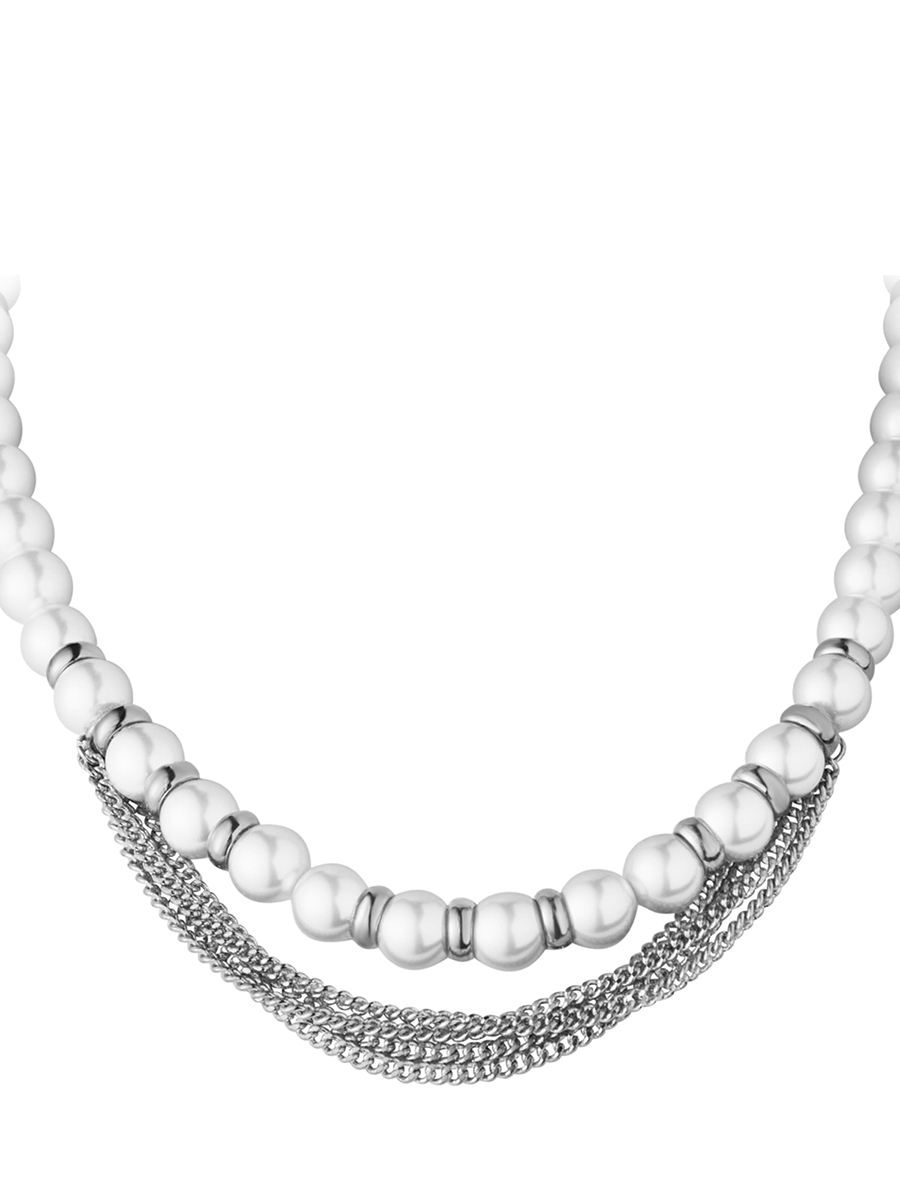 DYRBERG/KERN 银色闺秀系列拼接项链