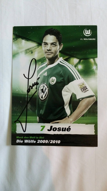 Official autograph card from Josue Ebrazil former international Minero Athletic Wolfsburg