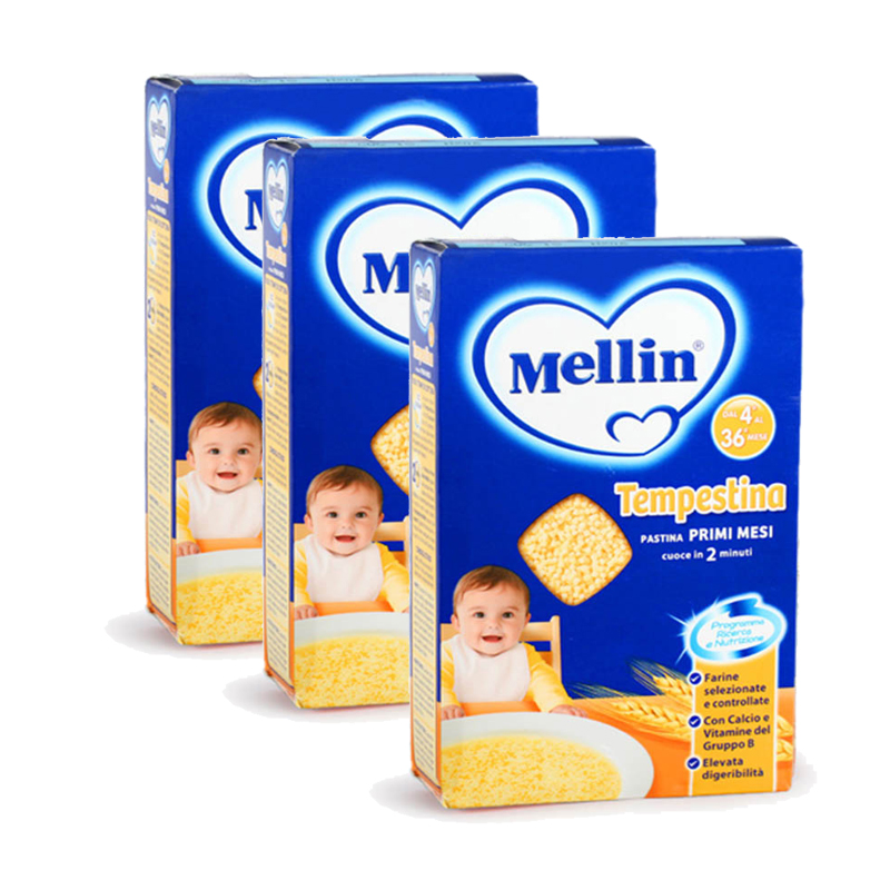 意大利Mellin美林方形面婴幼儿宝宝辅食（4个月以上）350g*3盒