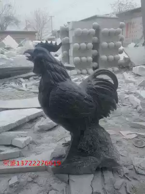 Stone carving rooster carving rooster craft gift decoration Stone carving rooster cockfighting decoration Stone carving chicken white marble chicken auspicious Ruyi
