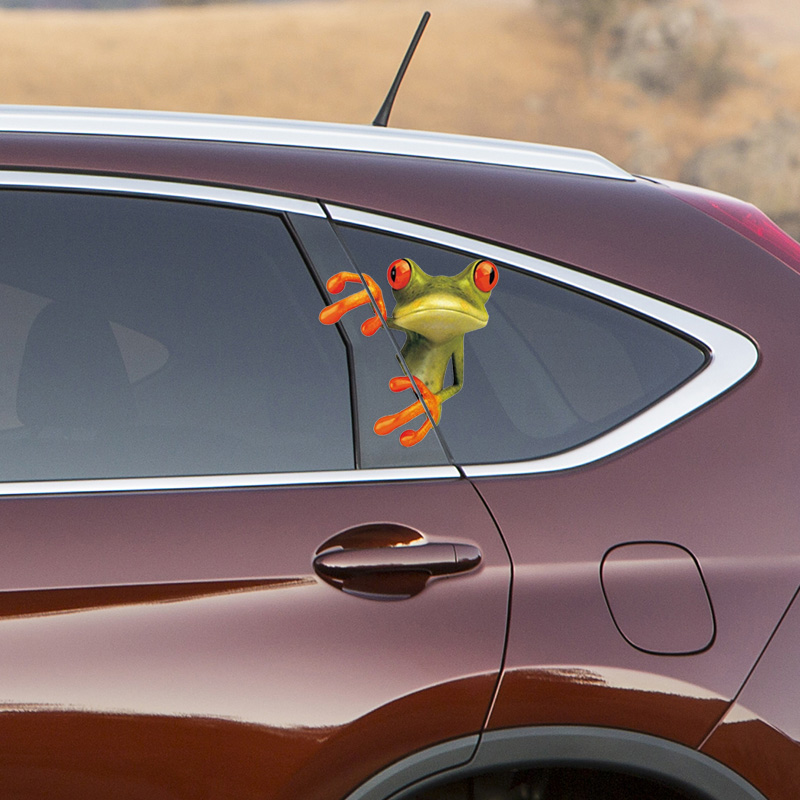 Car Stickers Funny Cartoon Frog Car Sticker Personality Stickers 3D Cubism Sensation Car Stuck to a pair of clothes