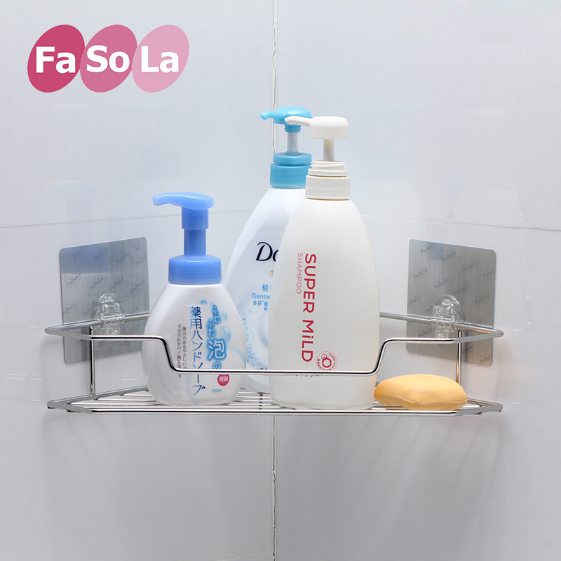 Fasola浴室吹风机架厕所马桶架吸盘洗手间三角架壁挂卫生间置物架