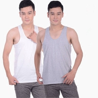 Áo yếm mùa hè không tay áo lót nam trung niên cotton thấm mồ hôi vest trắng trung niên vest áo thể dục chấm com