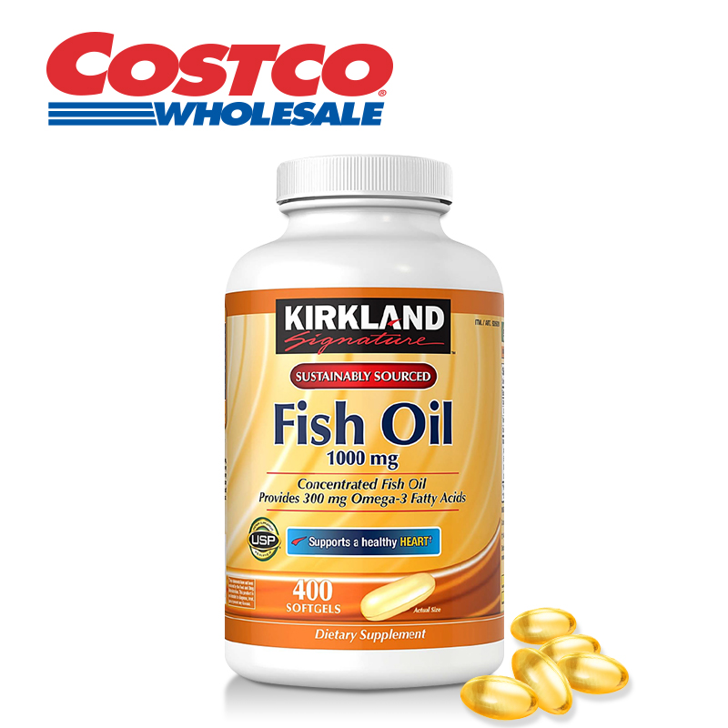 Kirkland Signature 科克兰浓缩鱼油软胶囊美国进口1000mg*400粒