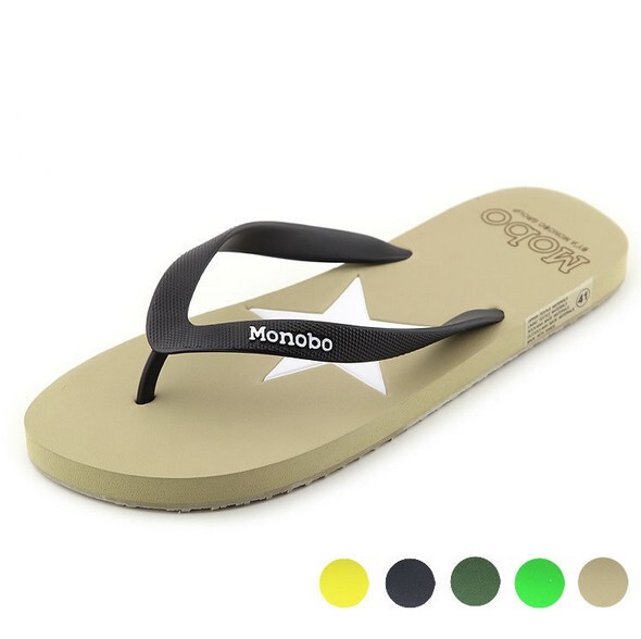 Monobo Thailand Little Monkey Men's Couple Five-Pointed Star Rubber Non-Slip Sole Beach Flip-Flops Sandals Men's Trendy