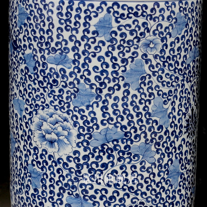 Jingdezhen ceramic of large vases, sitting room of Chinese style household furnishing articles hand - made of blue and white porcelain lotus flower vase of porcelain of admiralty