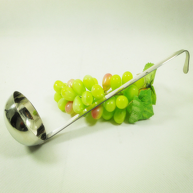 Soup spoon stainless steel long handle spoon with hook oil spoon hot pot fishing spoon commercial quantitative measuring spoon 10 to 240ml