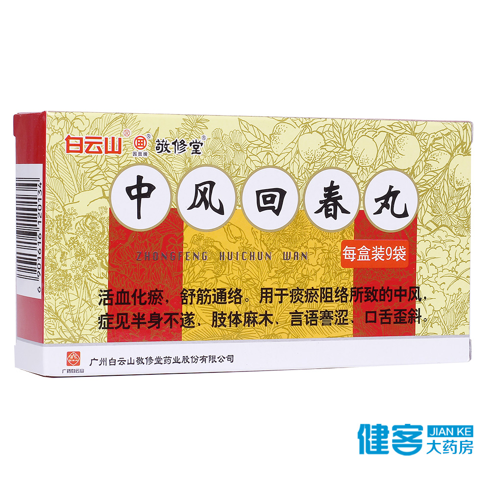 白云山 中风回春丸 1.8g*9袋/盒