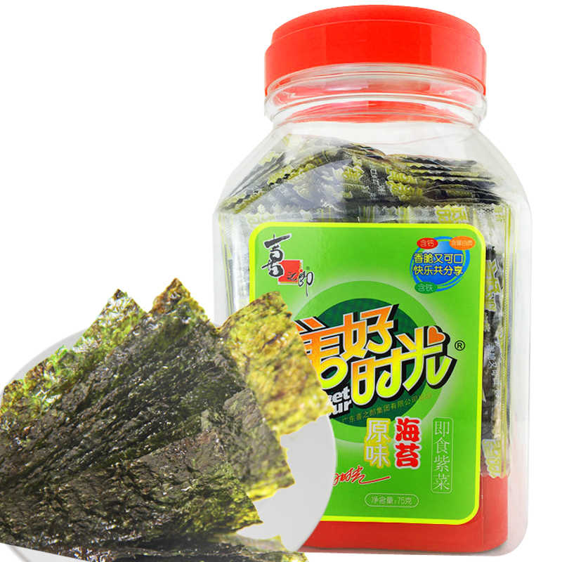 【天猫超市】美好时光桶装75g  桶装  海苔制品  休闲制品