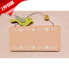 Декорации на дверь 萌粉 zaka小鸟 双面门牌/diy空白挂牌