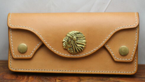 Imported vegetable tanned leather first layer cowhide handmade custom long wallet clutch bag long wallet