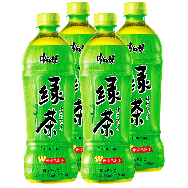 【苏宁易购】康师傅蜂蜜绿茶550ml*4（四连瓶）