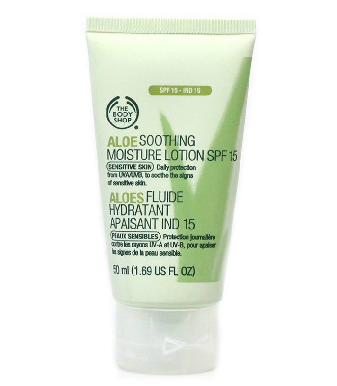 The body shop/美体小铺芦荟保湿隔离防晒霜SPF15修复红血丝