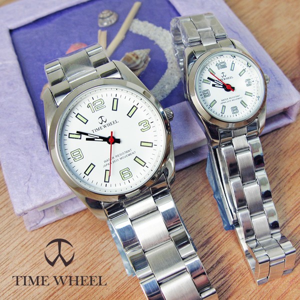 TIME WHEEL简约质感情侣钢带表台湾官网直邮进口