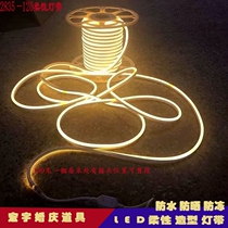 Wedding LED lights with wedding layout styling lights with KT board flower wall background decorative light strip warm light patch light strip